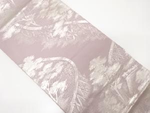 アンティーク　光悦垣に樹木・屋敷模様織り出し袋帯(着用可)